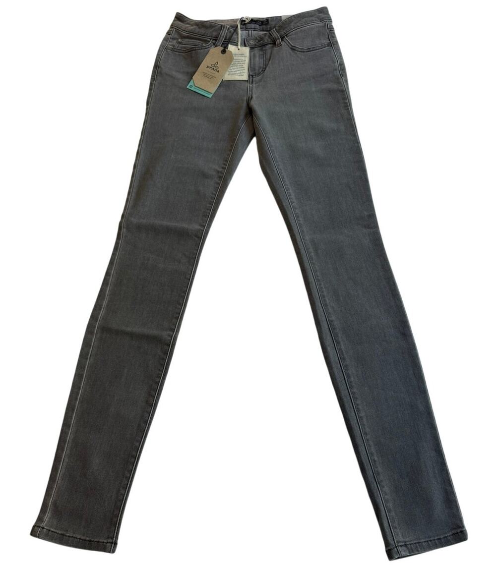 NWT prAna London Jeans Womens 4 27 Tall Gray Skinny Stretch Denim 33 Inseam